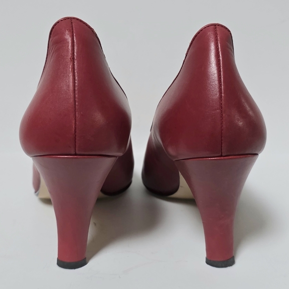 J Renee Janene Elegant Red Women's Leather Pumps Heels Women's Size 9.5 - Picture 7 of 12